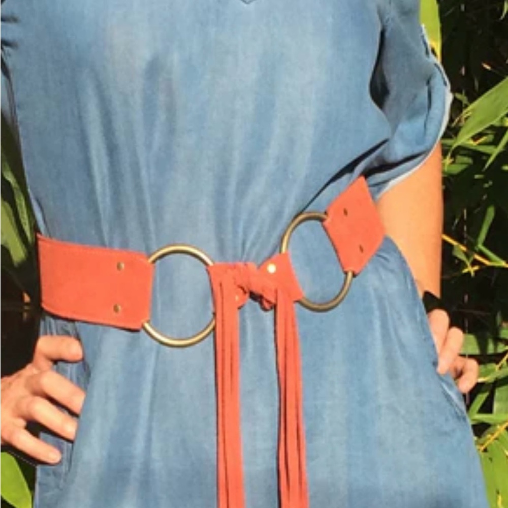 Suede 70s style Fringe Belt